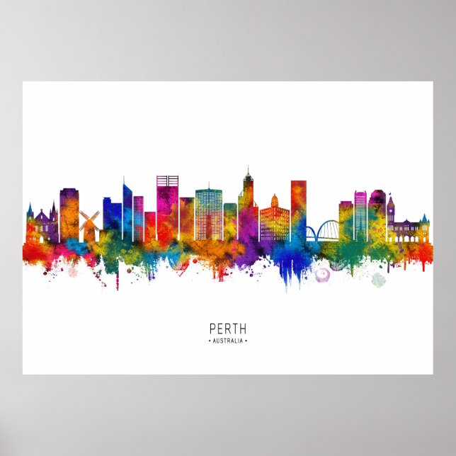 Affiche Perth Australia Skyline (Devant)