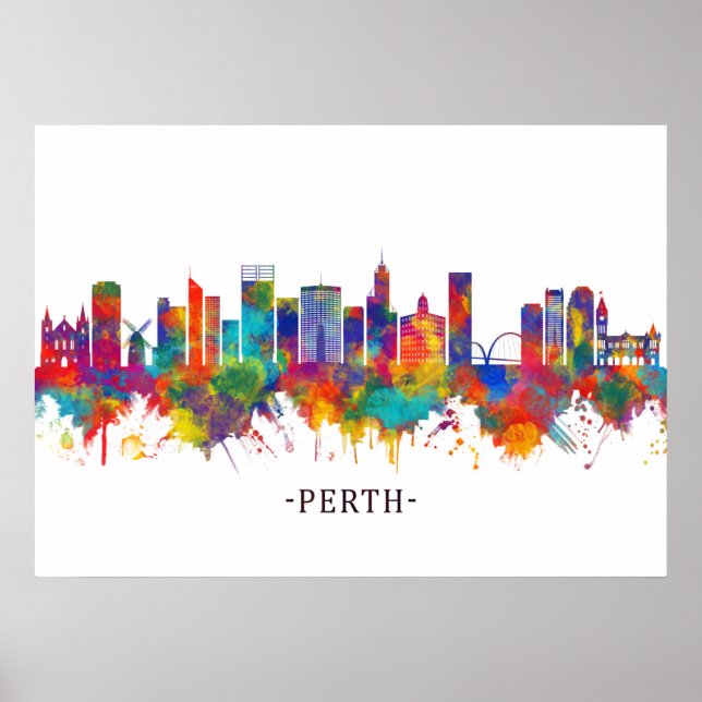 Affiche Perth Australia Skyline (Devant)