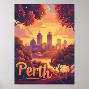 Affiche Perth Twilight : Symphonie du coucher du soleil su