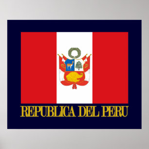 Affiche Peru Flag & COA