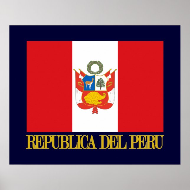 Affiche Peru Flag & COA (Devant)