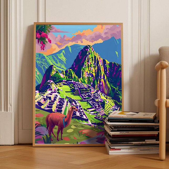 Affiche Peru Print Peru Illustration Machu Picchu Travel  (Créateur téléchargé)