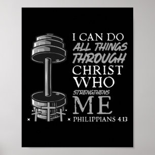Affiche Peseur chrétien capable de toutes choses Gym Bible