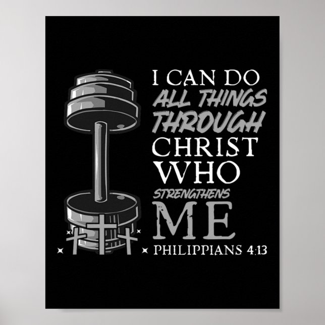 Affiche Peseur chrétien capable de toutes choses Gym Bible (Devant)