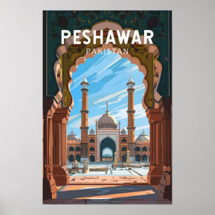 Affiche Peshawar Pakistan Travel Art Vintage