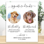 Affiche Pet Chien Mariage Signature Boissons barre photo p<br><div class="desc">Boissons Signature ! Calligraphie simple mais élégante, cette enseigne signature bar à boissons propose deux cocktails "the Bride" et "the Groom", personnalisés avec vos boissons de choix. Customisez ce panneau de mariage élégant avec votre photo d'animal de compagnie préférée, photo de chien, photo de fiançailles ou photos de couple, noms...</div>