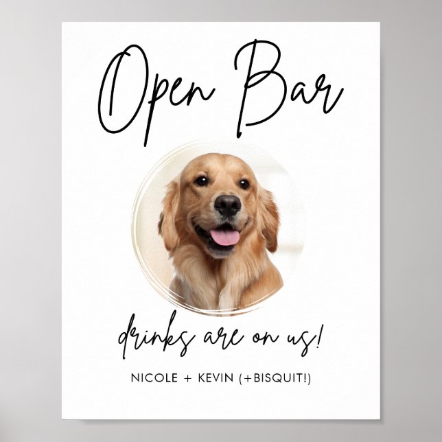 Affiche Pet Dog Mariage Open Bar Boissons Signal (Devant)