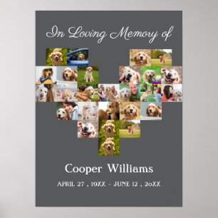 Affiche Pet Dog Memorial Custom Photo collage Pet Perdre