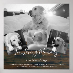 Affiche Pet Dog Memorial Photo Collage Poème du Souvenir