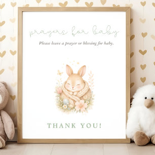 Affiche Pet Lapin Prières pour Bébé à la Baby Shower