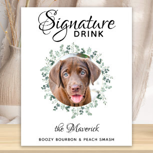 Affiche Pet Mariage Barre de chien Signature Boire Photo p