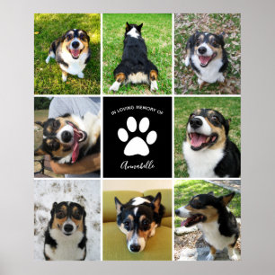 Affiche Pet Memorial Custom Chien 8 Photo Collage