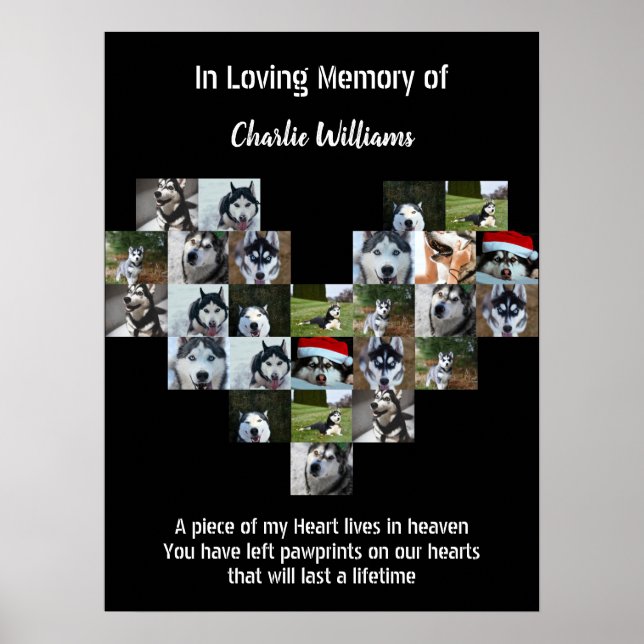Affiche Pet Memorial Gift Pet loss Custom Photo collage  (Devant)