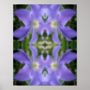 Affiche Pétales à fleurs Clematis violet doux Abstrait