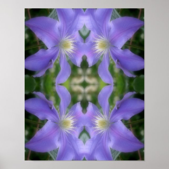 Affiche Pétales à fleurs Clematis violet doux Abstrait (Devant)