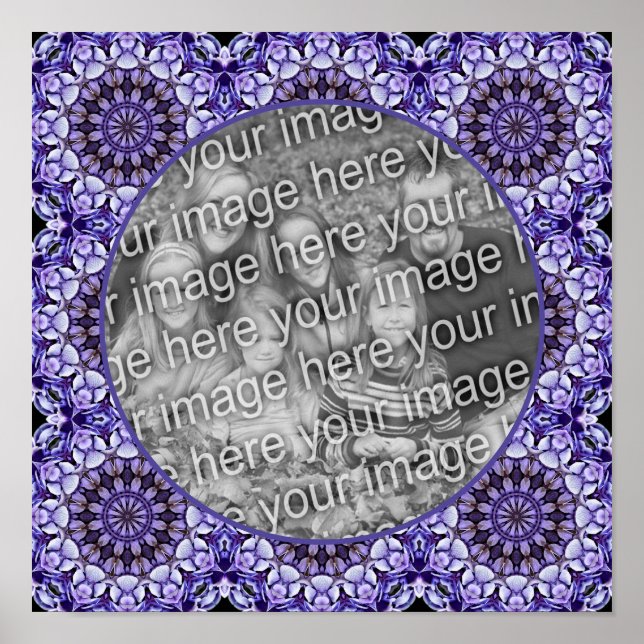 Affiche Pétales de fleurs d'Hydrangea Abstrait Ajouter vot (Devant)