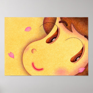 Affiche Pétales de fleurs et un tout petit sourire.