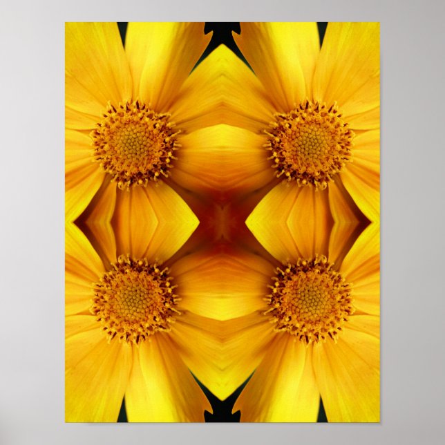 Affiche Pétales de Fleurs Jaunes Faisy Abstraits (Devant)