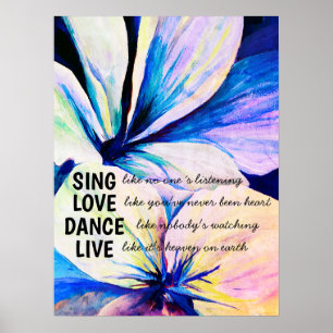 Affiche Pétales de lis persans à l'aquarelle Inspirant