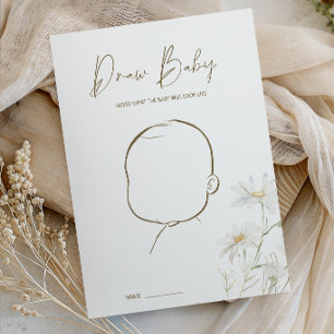 Affiche Pétales de marguerite délicate Jeu de baby shower