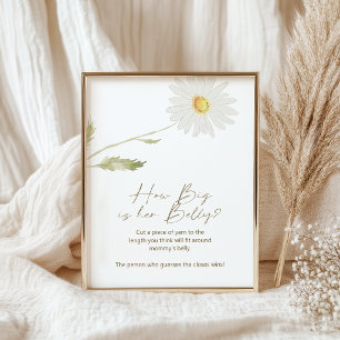 Affiche Pétales de marguerite Jeu de baby shower Floral Be