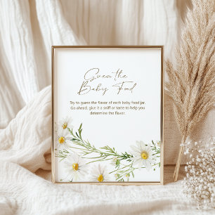 Affiche Pétales de marguerite jeu de baby shower pour bébé