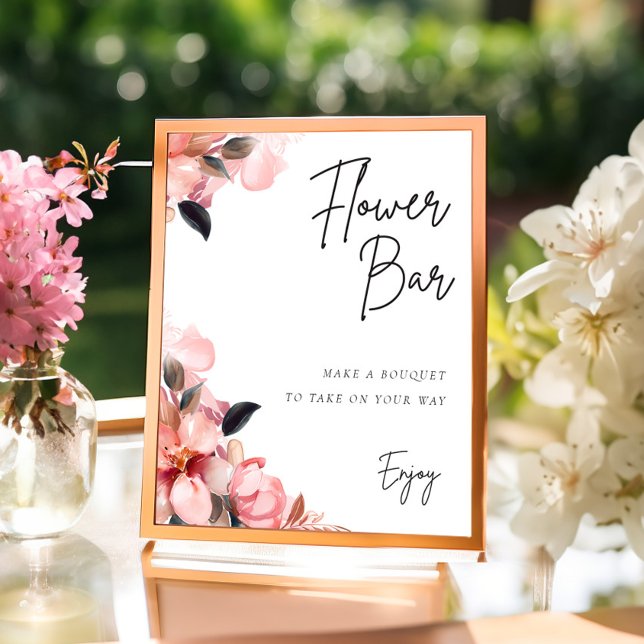 Affiche Pétales et Prosecco Barre à fleurs Fête des mariée (Créateur téléchargé)