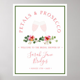 Affiche Pétales et Prosecco : Bienvenue à la Baby Shower d