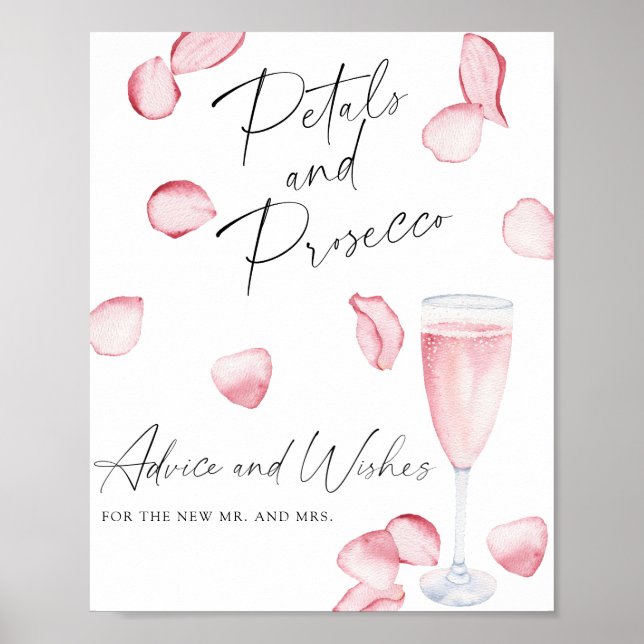 Affiche Pétales et Prosecco - conseils et vœux (Devant)