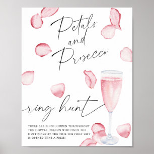 Affiche Pétales et Prosecco - jeu de chasse à l'anneau pou