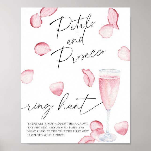 Affiche Pétales et Prosecco - jeu de chasse à l'anneau pou (Devant)