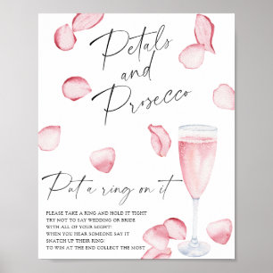 Affiche Pétales et Prosecco - jeu de la bague