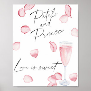 Affiche Pétales et Prosecco - l'amour est doux prendre un