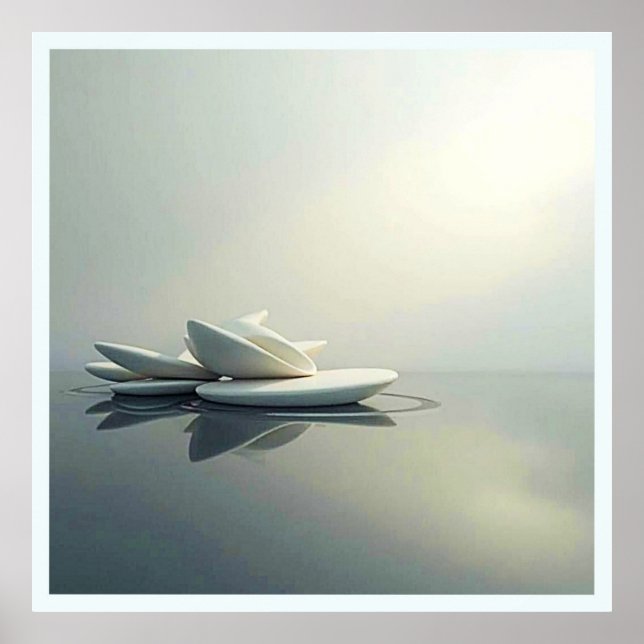 Affiche Pétales flottants en pierre (Devant)