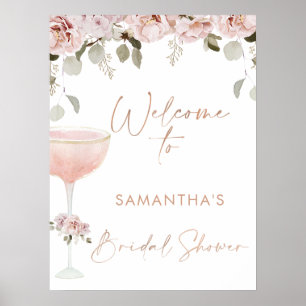 Affiche Pétales Prosecco Blush Floral Fête des mariées Bie