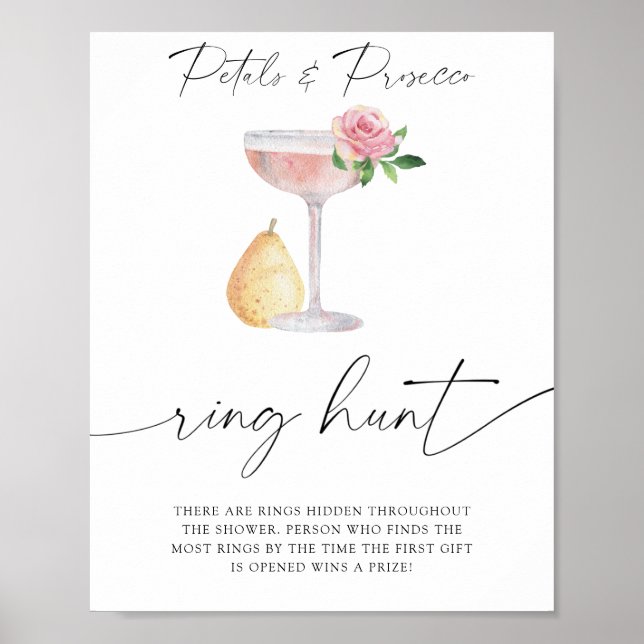 Affiche Pétales & Prosecco - jeu de chasse à l'anneau pour (Devant)