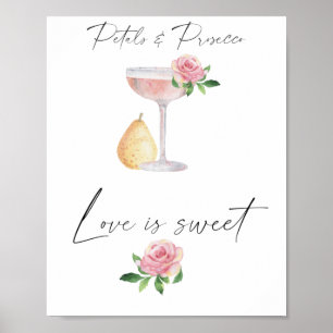 Affiche Pétales & Prosecco - l'amour est doux prendre un r