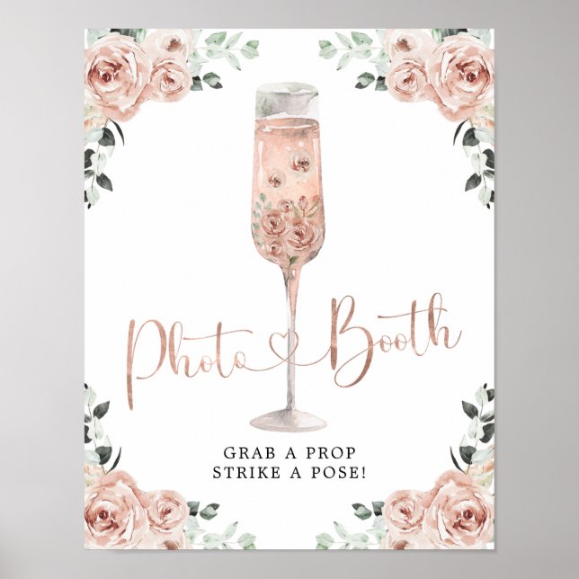 Affiche Pétales Roses Roses Dusty Prosecco Booth (Devant)