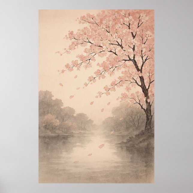 Affiche Petals on the River Springtime Serenity (Devant)
