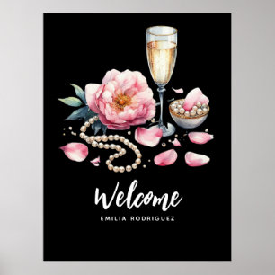 Affiche Petals Pearls Prosecco favorise l'Affiche de bienv