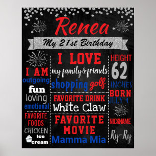 Affiche pétard 4 juillet Adulte 21e Anniversaire