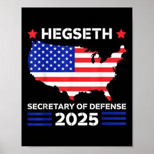 Affiche Pete Hegseth Secrétaire À La Défense 2025 Trump Pi