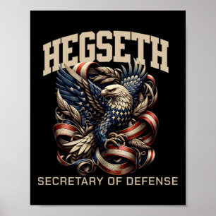 Affiche Pete Hegseth Secrétaire à la Défense Soutien à Tru