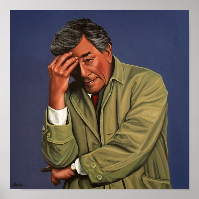 Affiche Peter Falk en tant que peinture Columbo (Devant)