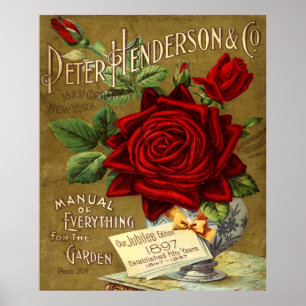 Affiche Peter Henderson et annonce de catalogue de jardin