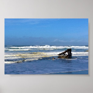 Affiche Peter Iredale Shipwreck, Côte de l'Oregon