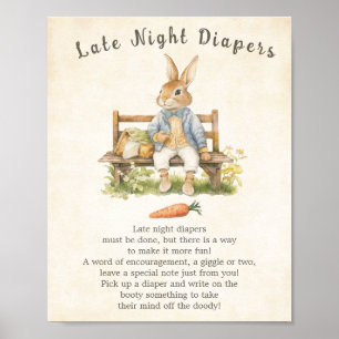 Affiche Peter Le Baby shower De Lapin Diapeurs De Nuit Tar