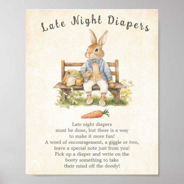 Affiche Peter Le Baby shower De Lapin Diapeurs De Nuit Tar (Devant)