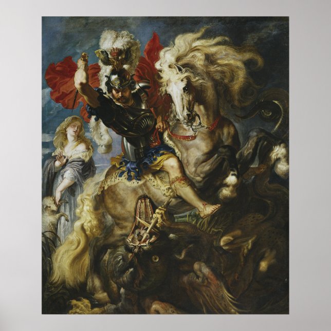 Affiche Peter Paul Rubens | St George combat le dragon (Devant)