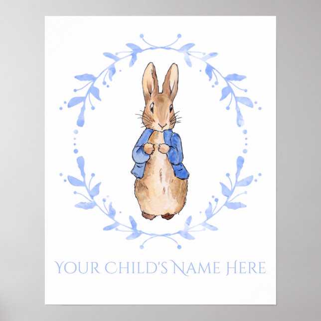 Affiche Peter Rabbit avec le nom de l'enfant Personnalisat (Devant)